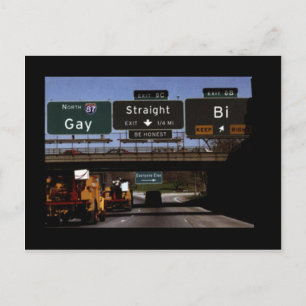Gay/Rak/Bi Road Signs Vykort