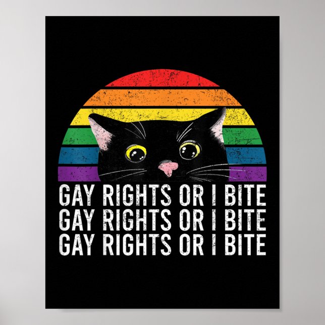 Gay rights eller I Bita LGBT Cat Ally Pride Månad  Poster (Framsidan)