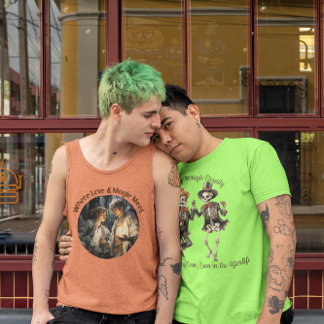 🌈 Gay Romantik där Kärlek & Magic Meet 💀 T Shirt