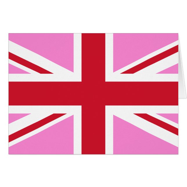 Gay Rosa UK Pride Flagga Hälsningskort (Framsidan Horizontal)