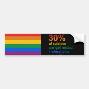 Gay Självmord - Jag vägrar att vara en statistik Bildekal
