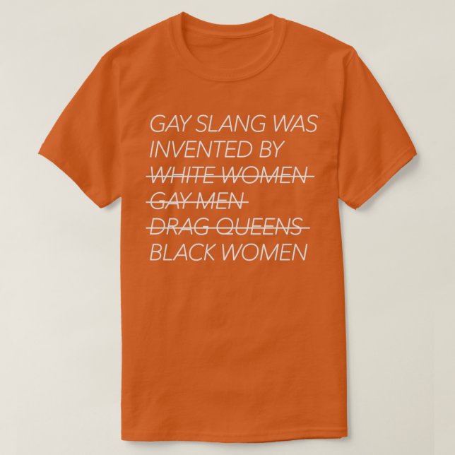 Gay Slang har undersökts efter vit typ T Shirt (Design framsida)
