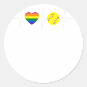 Gay Softball Shirt Softball Player Gay pride HGBTQ Runt Klistermärke