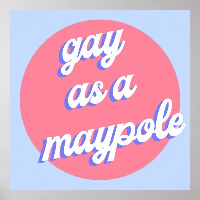 Gay som majpole RED WHITE AND ROYAL BLUE Poster (Framsidan)