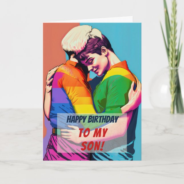 Gay Son från Mamma Birthday Kort (Framsida)