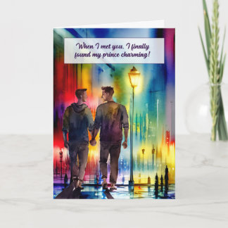 Gay Spouse-årsdagen Manar Hand i Hand Rainbow Kort