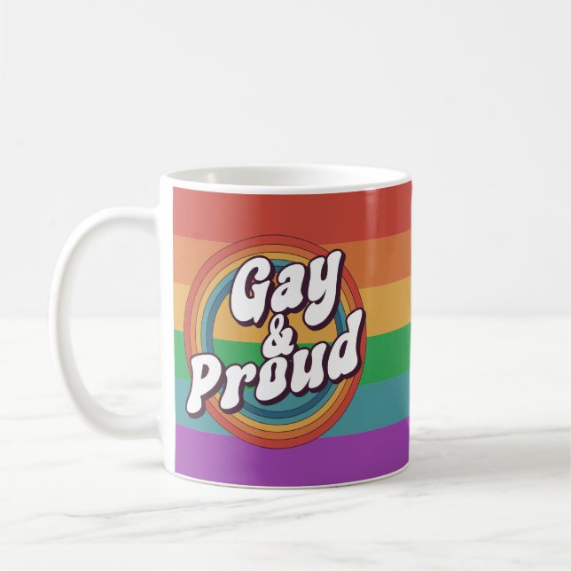 Gay & Stolt Pride HBTQ+ Kaffemugg (Vänster)