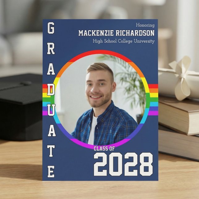 Gay Student Pride Rainbow Graduation Announcement  Inbjudningar (Skapare uppladdad)