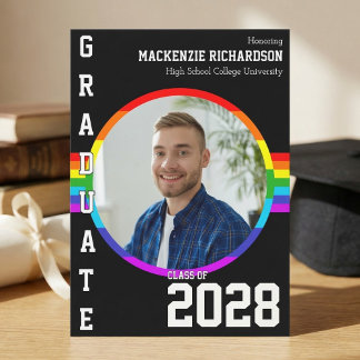 Gay Student Pride Rainbow Graduation Announcement  Inbjudningar