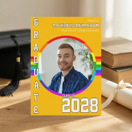 Gay Student Pride Rainbow Graduation Announcement Inbjudningar