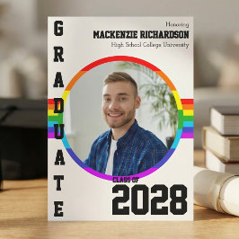 Gay Student Pride Rainbow Graduation Announcement Inbjudningar