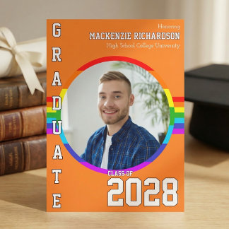 Gay Student Pride Rainbow Graduation Announcement  Inbjudningar
