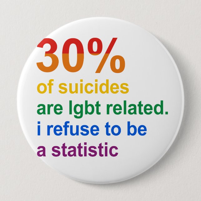 Gay Suicide - jag vägrar att vara statistisk Knapp (Framsida)