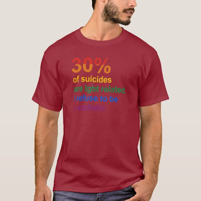 Gay Suicide - jag vägrar att vara statistisk T Shirt (Framsida)
