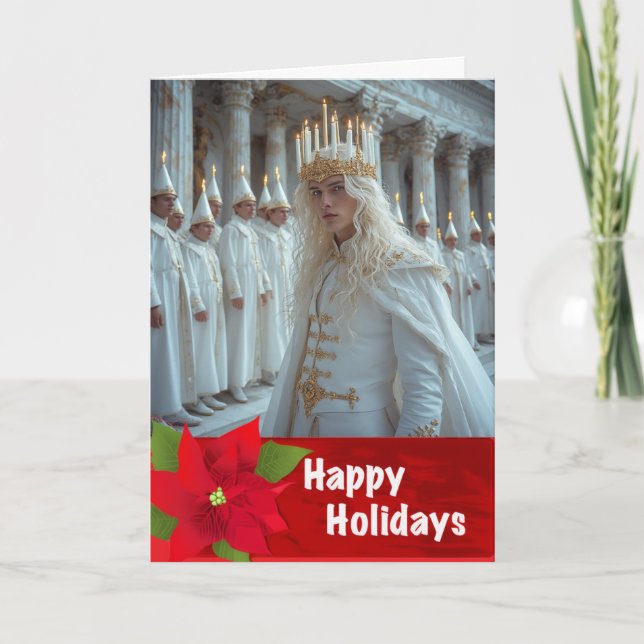 Gay Swedish LightFest av St. Lucias julkort Kort (Framsida)