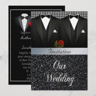 Gay Tuxedo-bröllopsinbjudan Inbjudningar