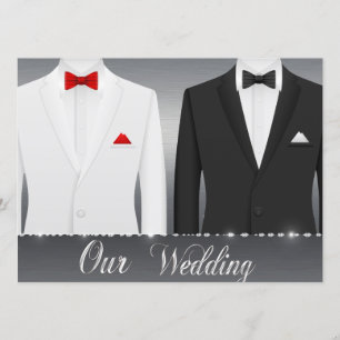 Gay Tuxedo-bröllopsinbjudan Inbjudningar