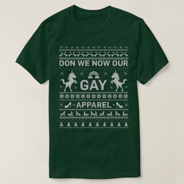 GAY UGLY CHRISTMAS SWEATER T SHIRT (Design framsida)