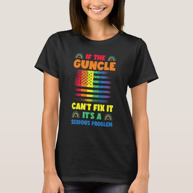 Gay Uncle Pride Guncle 2 T Shirt (Framsida)