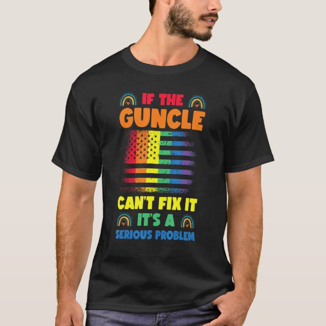 Gay Uncle Pride Guncle 2 T Shirt (Framsida)