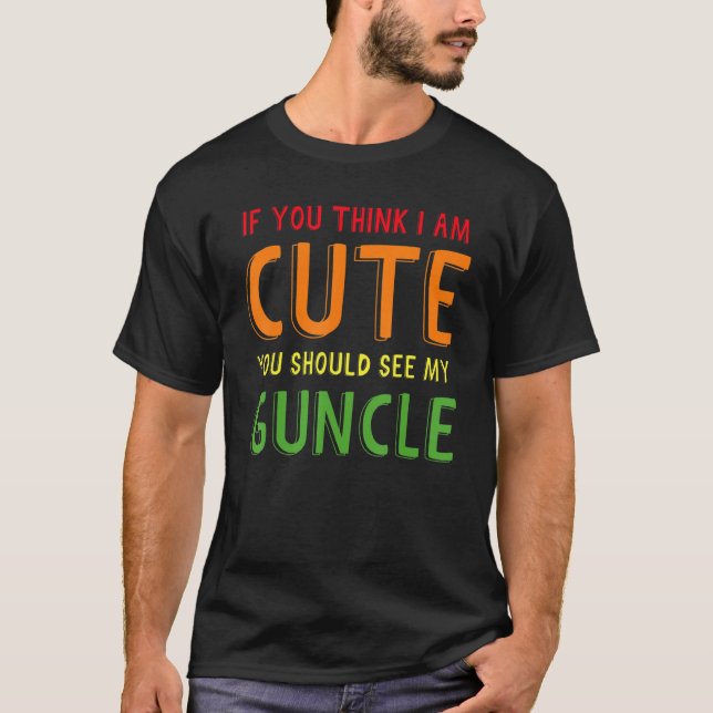 Gay Uncle Pride Guncle 5 T Shirt (Framsida)