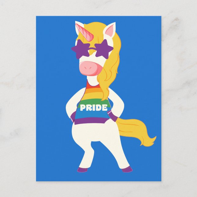 Gay Unicorn Vykort (Framsida)