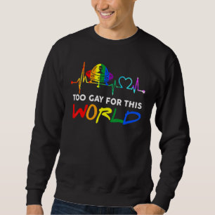 Gay Utomjordingar Heartslag Pride Spaceship Ufo Al Lång Ärmad Tröja
