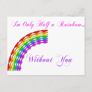 Gay Valentine Halva Rainbow höger Helg Vykort