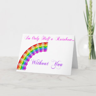Gay Valentine Halva Rainbow höger Helgkort