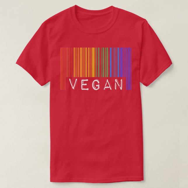 Gay Vegan Pride Flag Barcode Queer Rainbow LGBTQ  T Shirt (Design framsida)