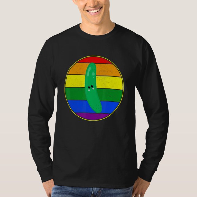 Gay Vegetable Cute Cucumber Lgbtq Pride Saker Rain T Shirt (Framsida)