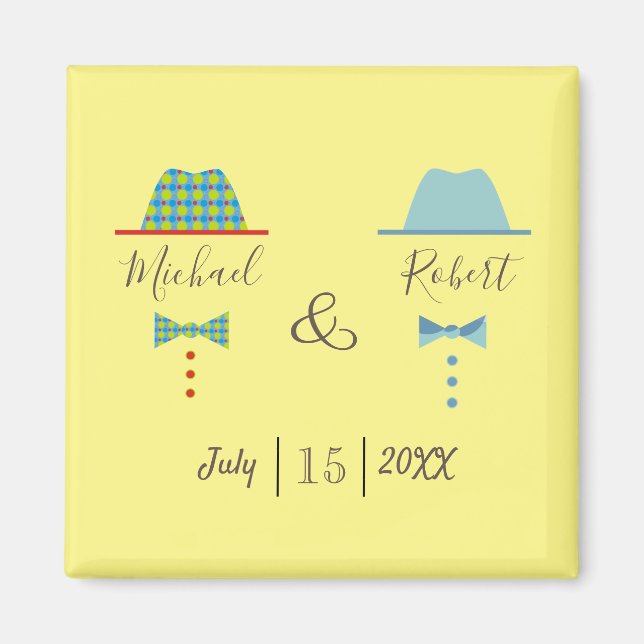 Gay Wedding Favor Magnet (Framsidan)