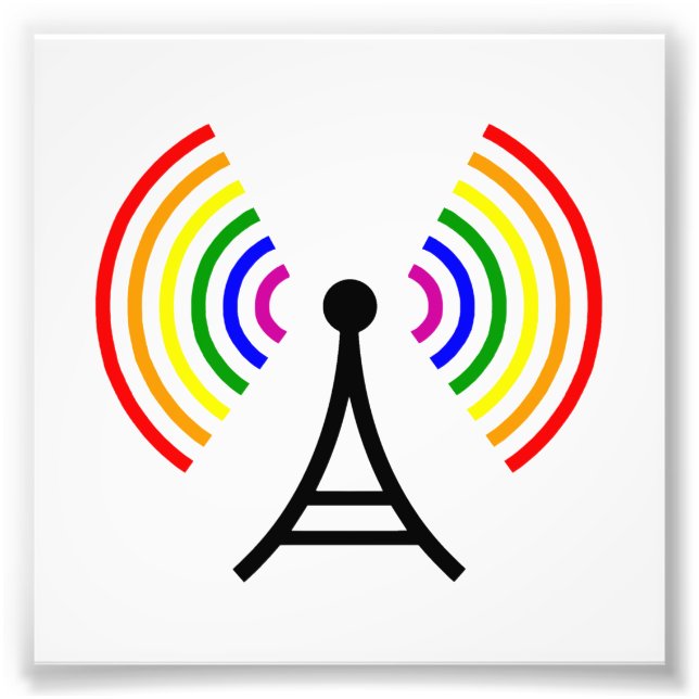 Gay WiFi Rainbow Signal Antenna Fototryck (Framsidan)