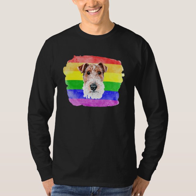 Gay Wire Fox Terrier Lgbtq Pride Saker Tonåringar  T Shirt (Framsida)
