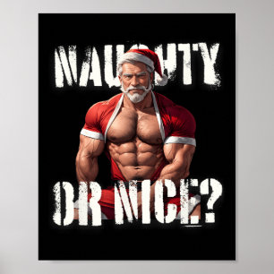 Gay Xmas Muskel Pappa Björn Snälle Tomte Pride Lgb Poster