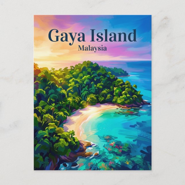 Gaya Island Malaysia Vykort (Framsida)
