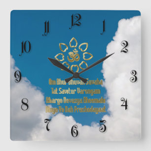 Gayatri mantra fyrkantig klocka