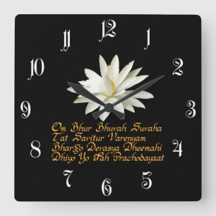 Gayatri mantra fyrkantig klocka