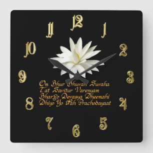 Gayatri mantra fyrkantig klocka
