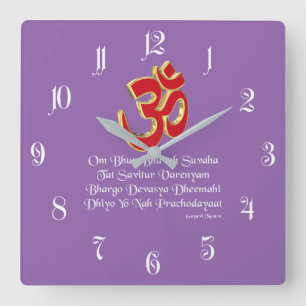 Gayatri mantra fyrkantig klocka