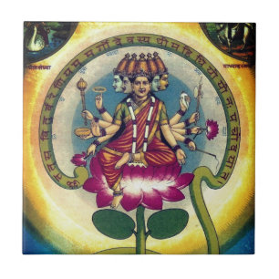 Gayatri Mantra (gudinna som person) Kakelplatta