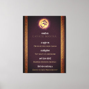 Gayatri Mantra Sanskrit och engelska Canvastryck