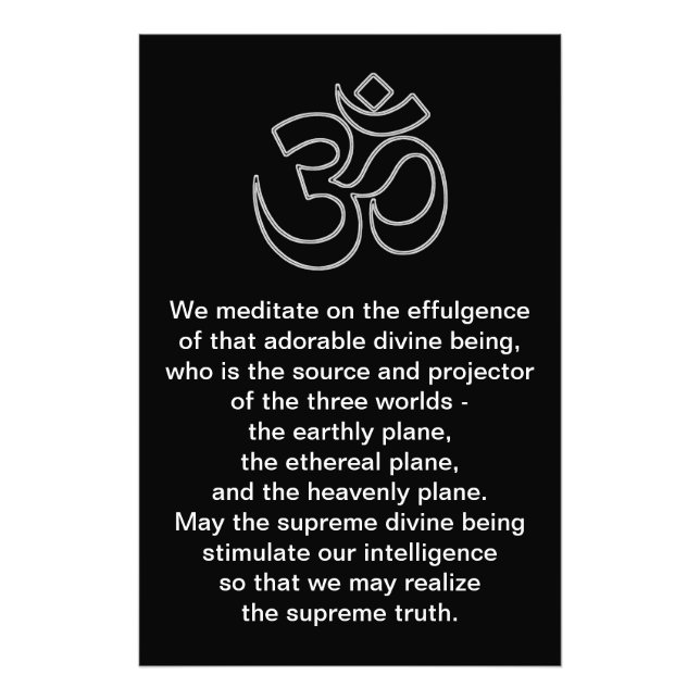 Gayatri Mantra-utskrift (många-storlekar) Fototryck (Framsidan)