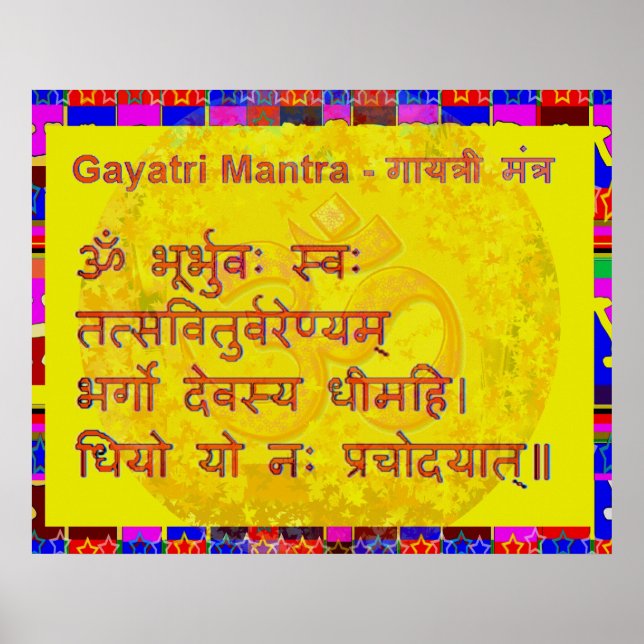 Gayatri n OM Mantra av Naveen Joshi Poster (Framsidan)