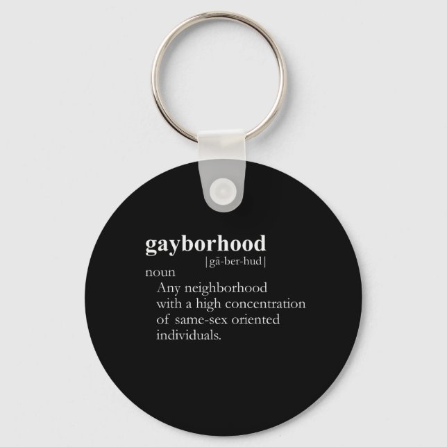 GAYBORHOOD (definition) Nyckelring (Framsida)