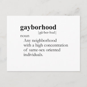 GAYBORHOOD (definition) Vykort