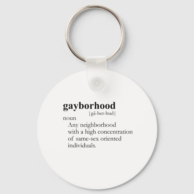 GAYBORHOOD/GAY SLANG T-SHIRT NYCKELRING (Framsida)