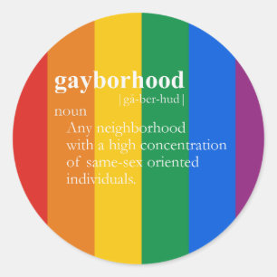 GAYBORHOOD T-SHIRT/Gay Slang T-shirt Runt Klistermärke