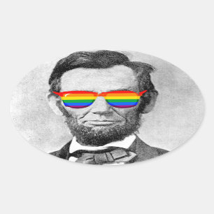 Gaybraham Lincoln Ovalt Klistermärke