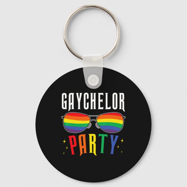Gaychelor Gay Lesbisk Lgbtq Pride Svärmannafest W Nyckelring (Framsida)